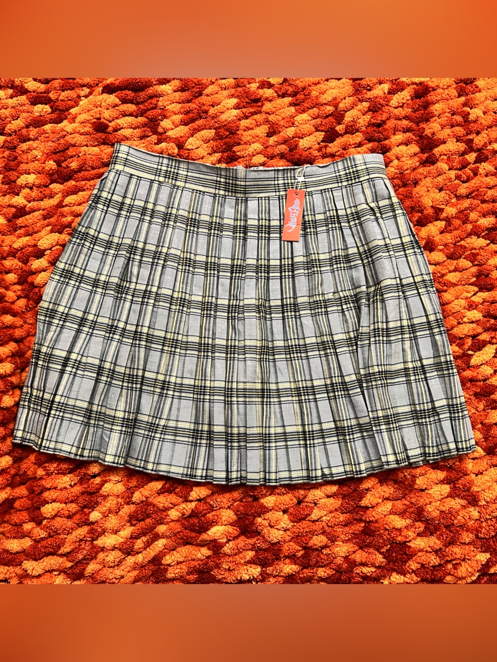 🐆 Blue Leopard Plaid Pleated Skirt NWT